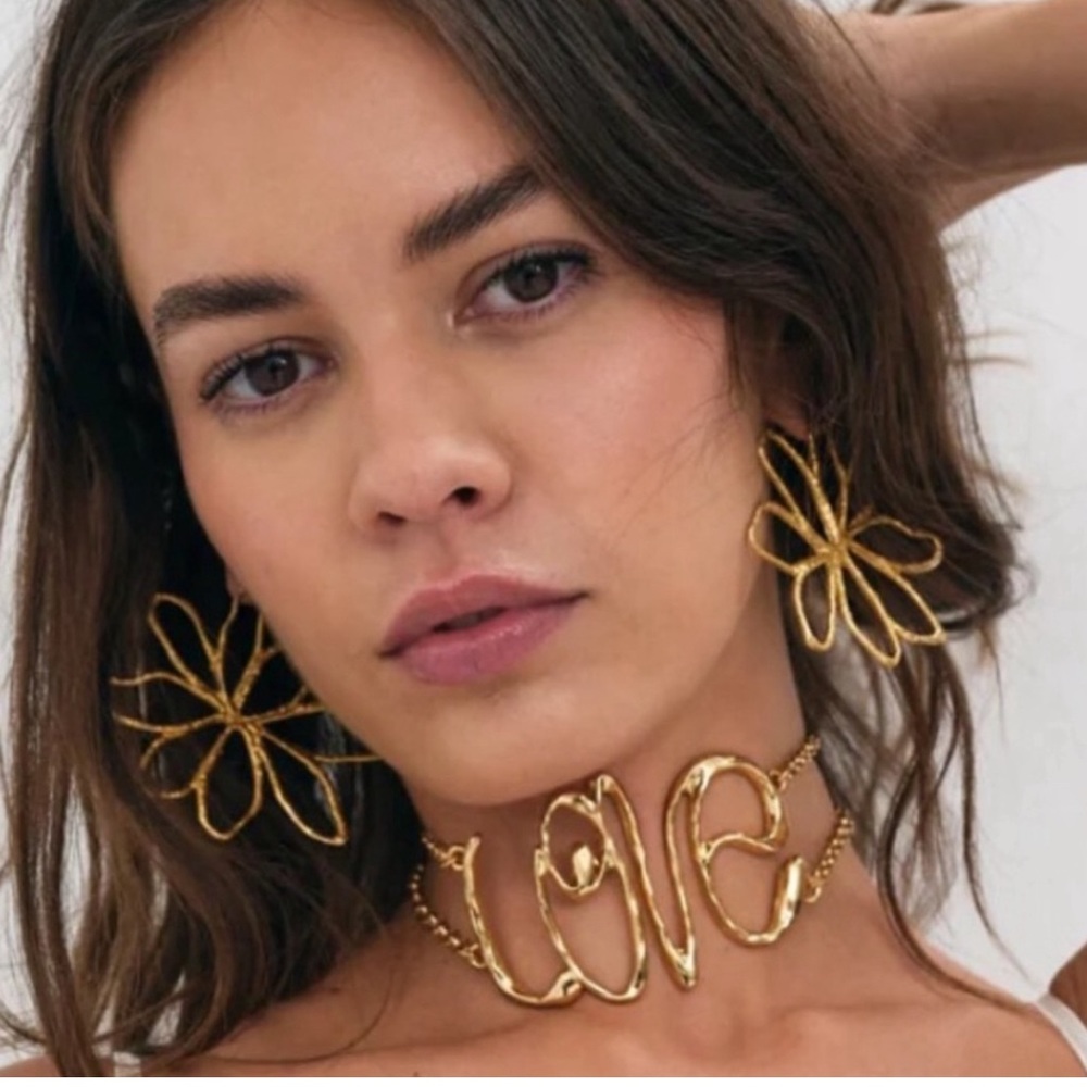 Zara Goldtone Love Choker